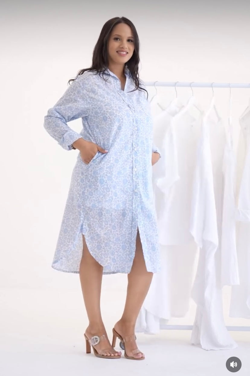 THE SHIRT DRESS - BLUE