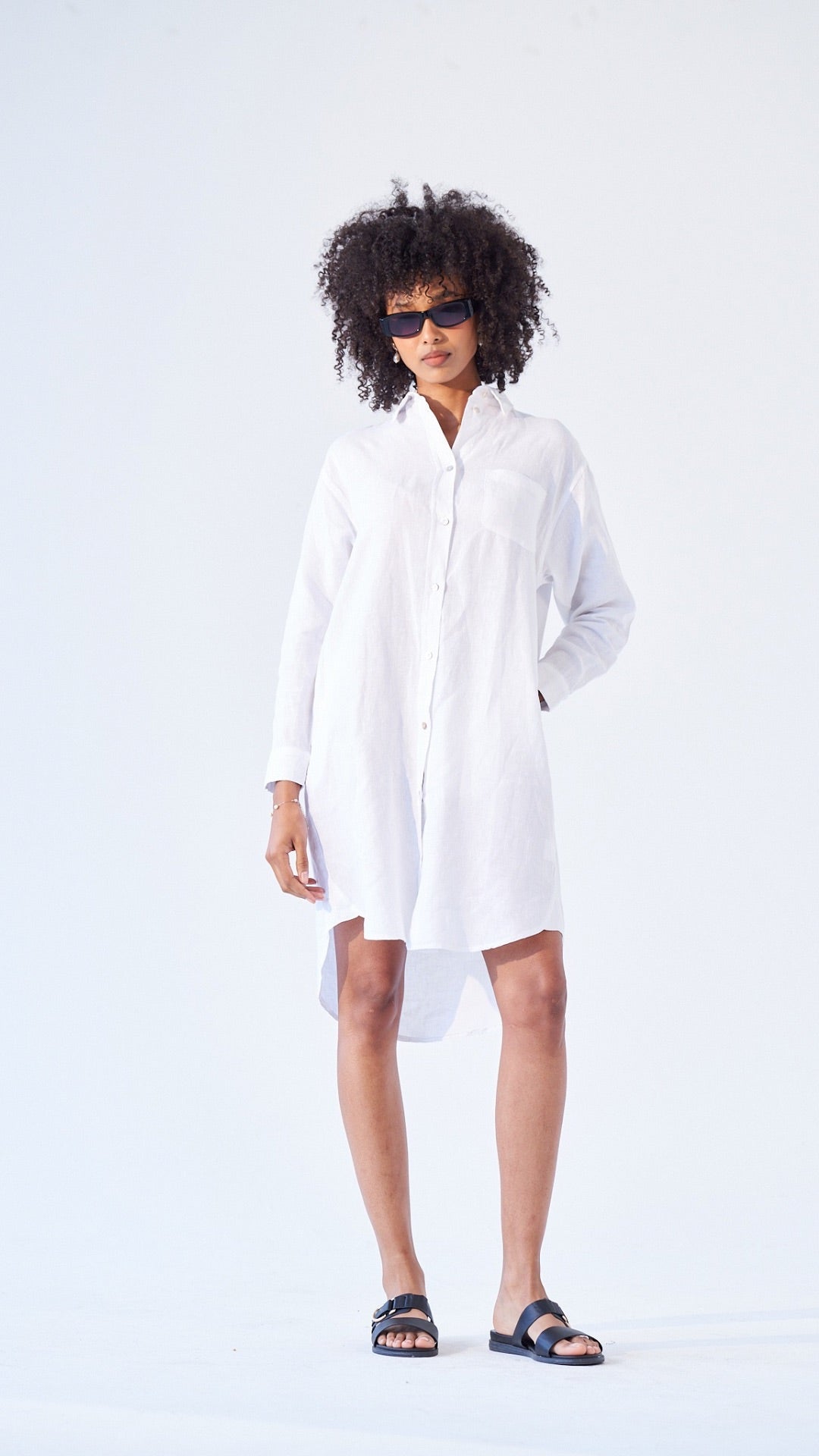 BLEU SHIRT DRESS IN WHITE