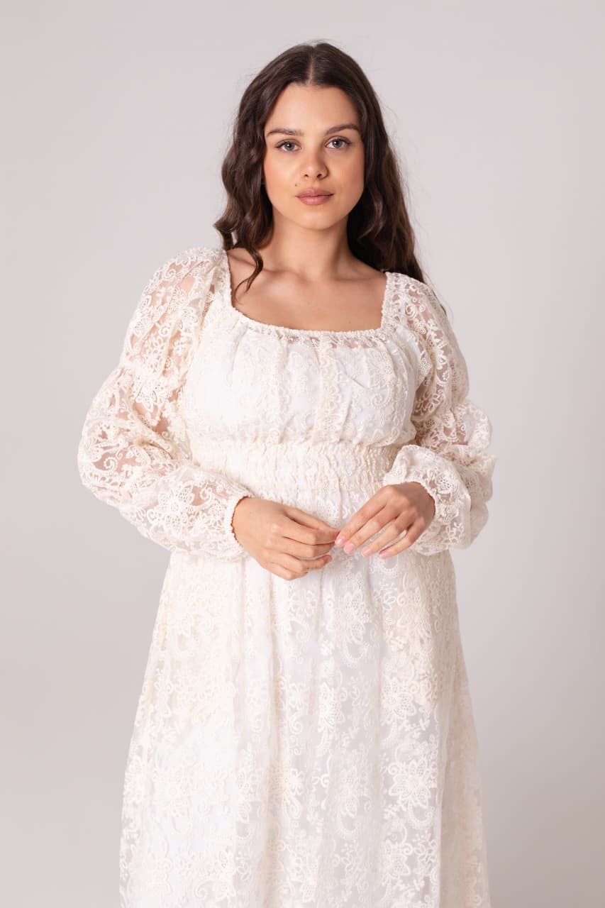 THE KHAI DRESS - CREAM LACE