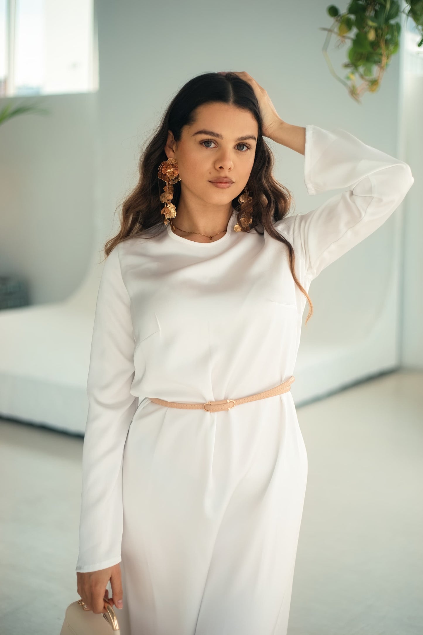 THE NIA B DRESS - MILK (BELT INCLUDED)