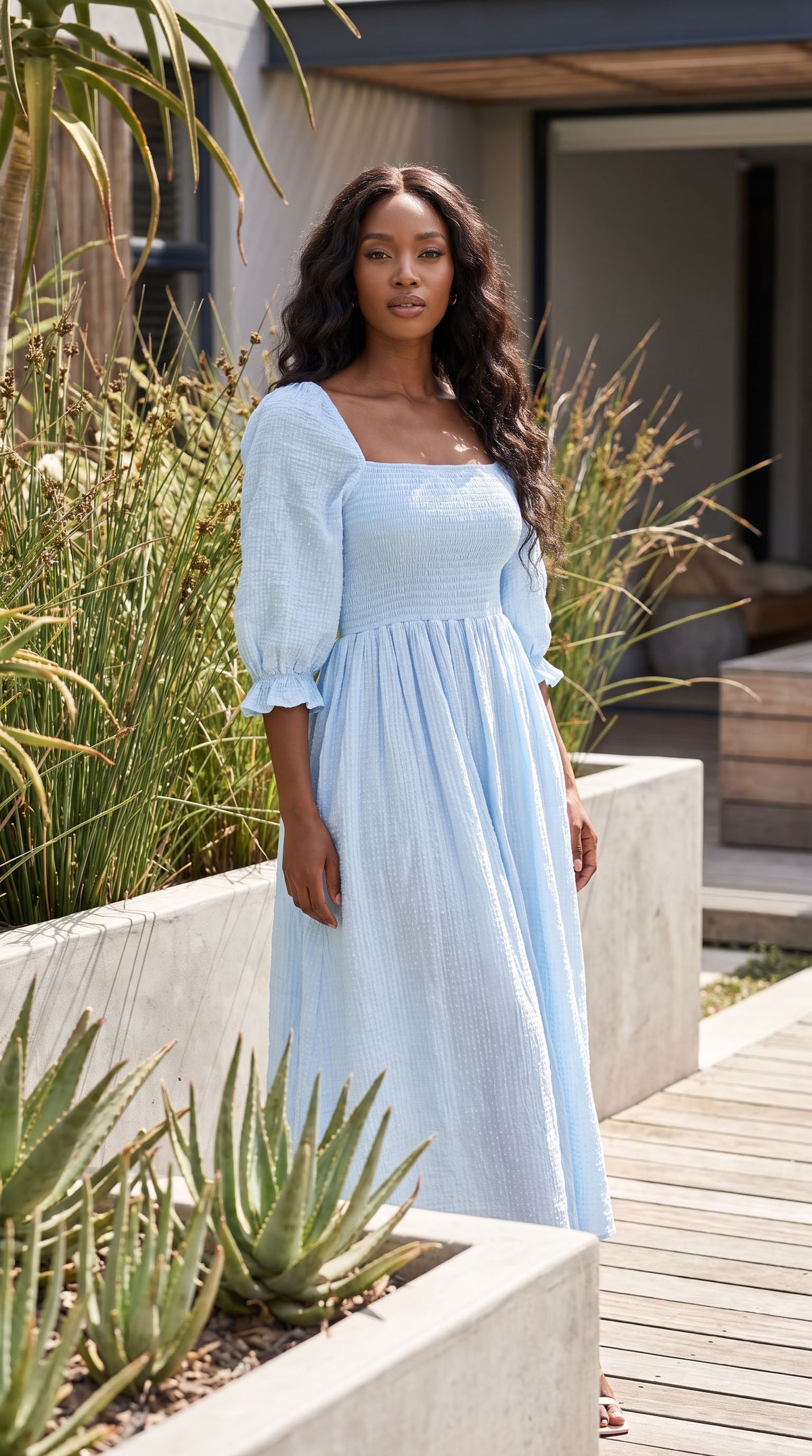 THE TIA DRESS - SOFT BLUE