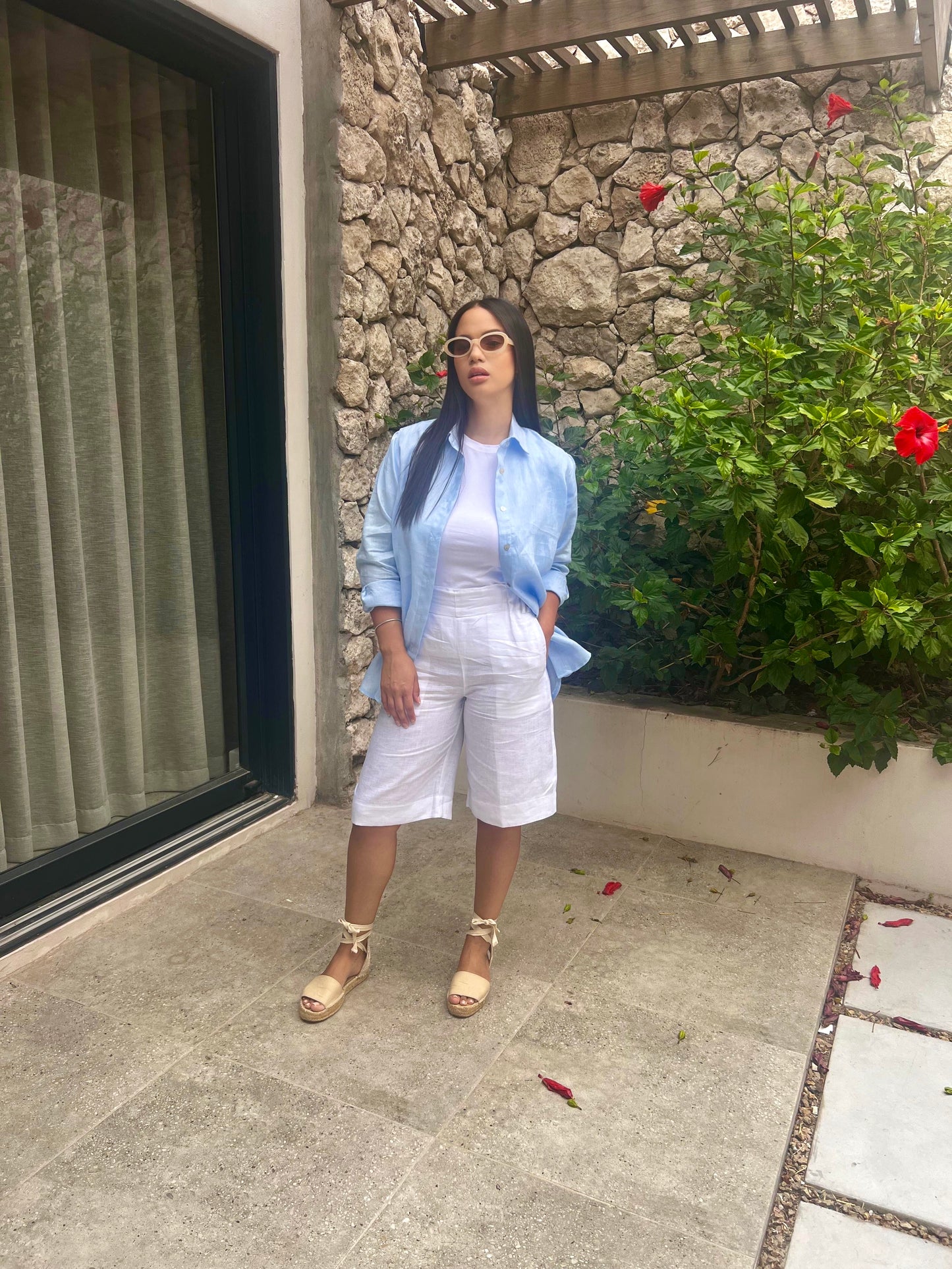 LINEN SHORTS - KNEE LENGTH