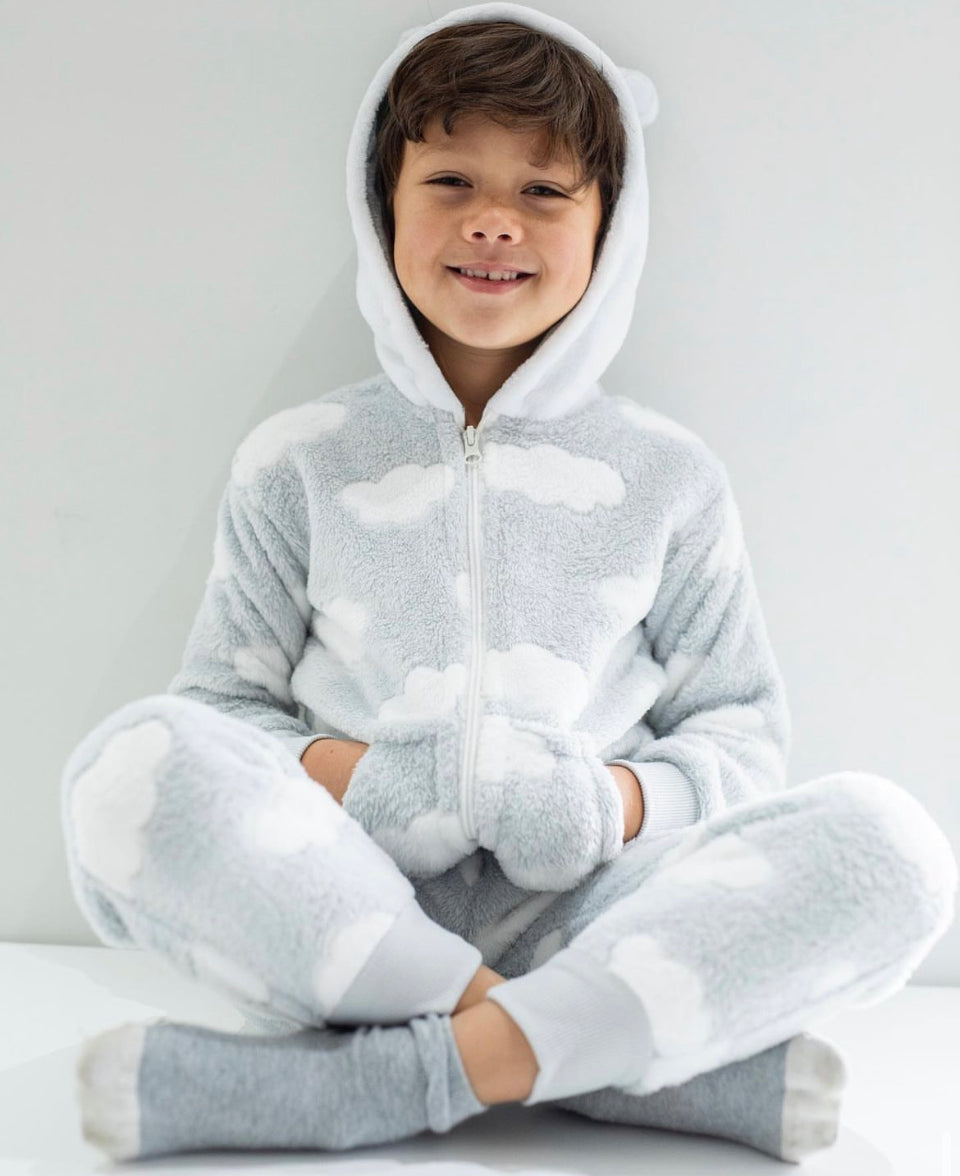 KIDS ONESIE IN GREY CLOUD