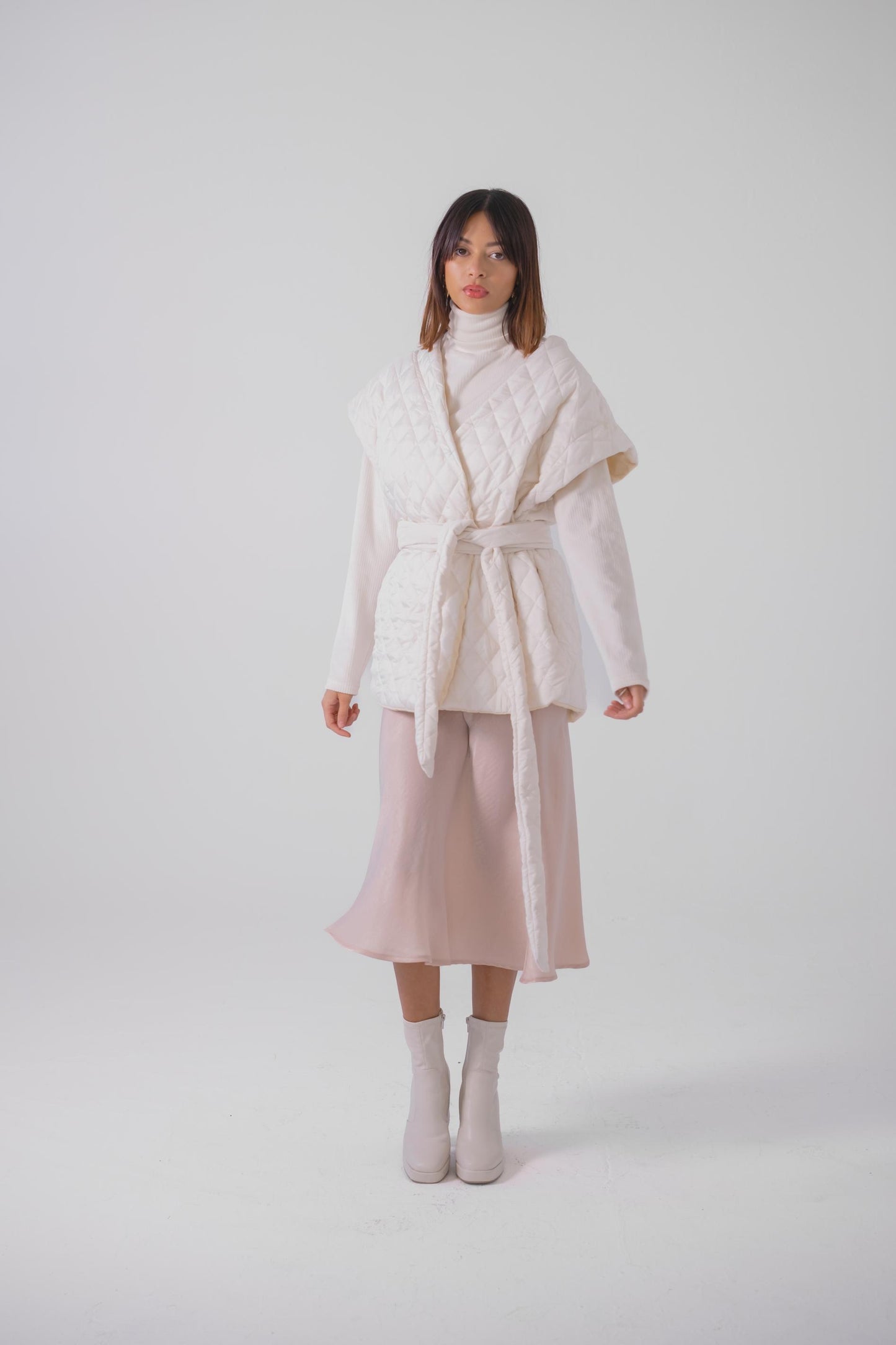 BIAS CUT SKIRT IN MILK