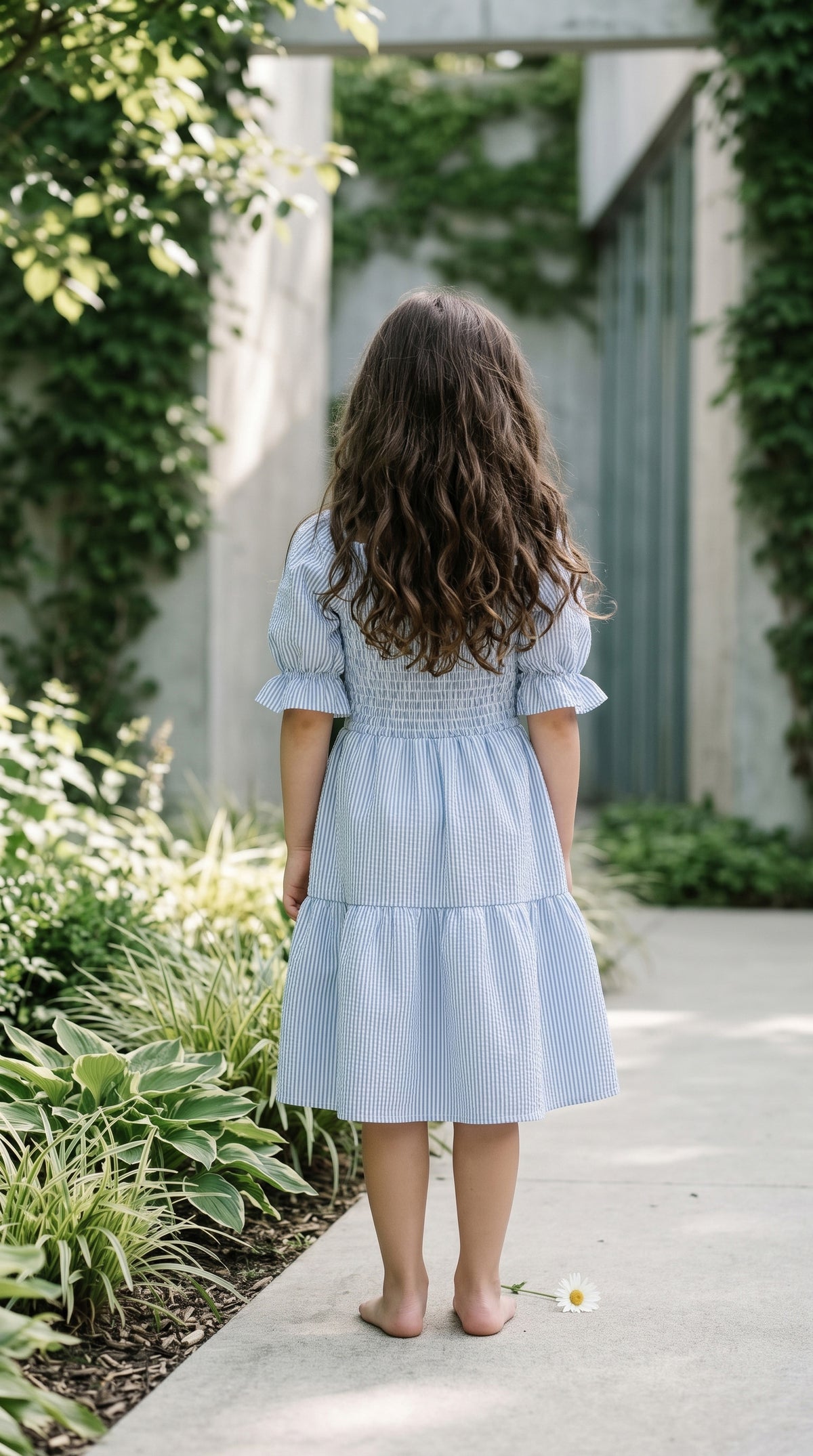 THE SIENNA DRESS - BLUE PINSTRIPE