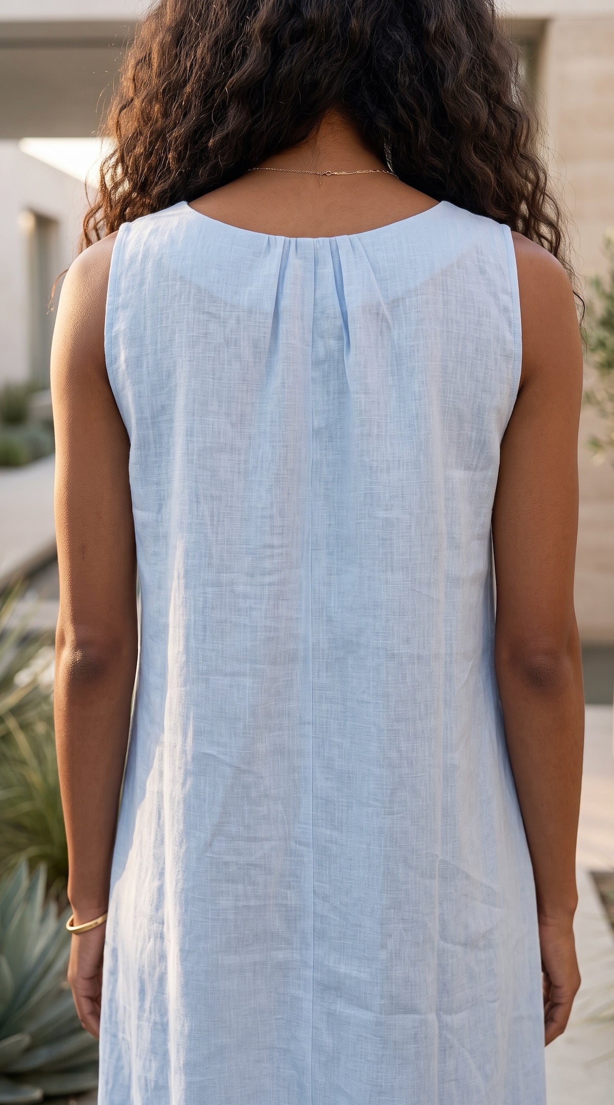 THE POSITANO DRESS - PALE BLUE