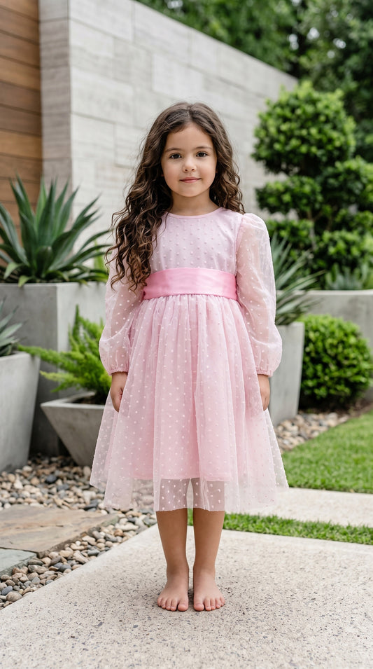 THE TALIAH DRESS - PINK DOT