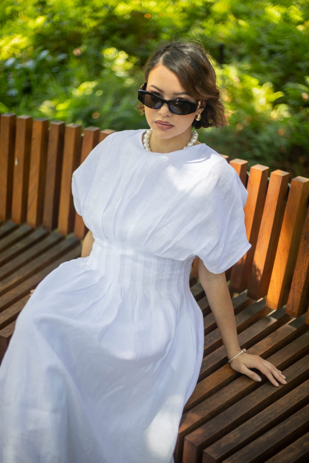 THE RAINA DRESS IN WHITE LINEN