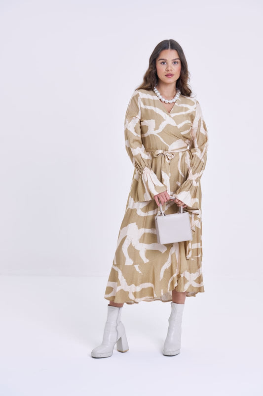THE CLAIRE DRESS IN CRÉME BRÛLEE PRINT