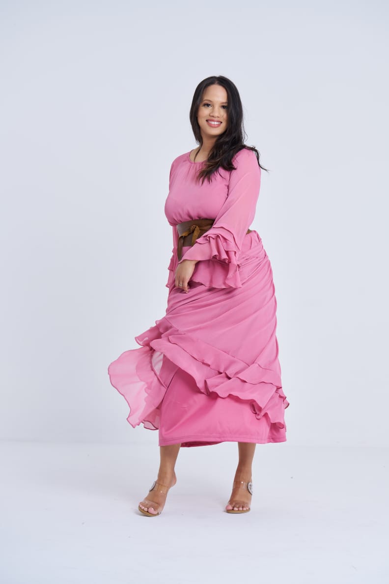 THE ALAIA DRESS IN OLD ROSE