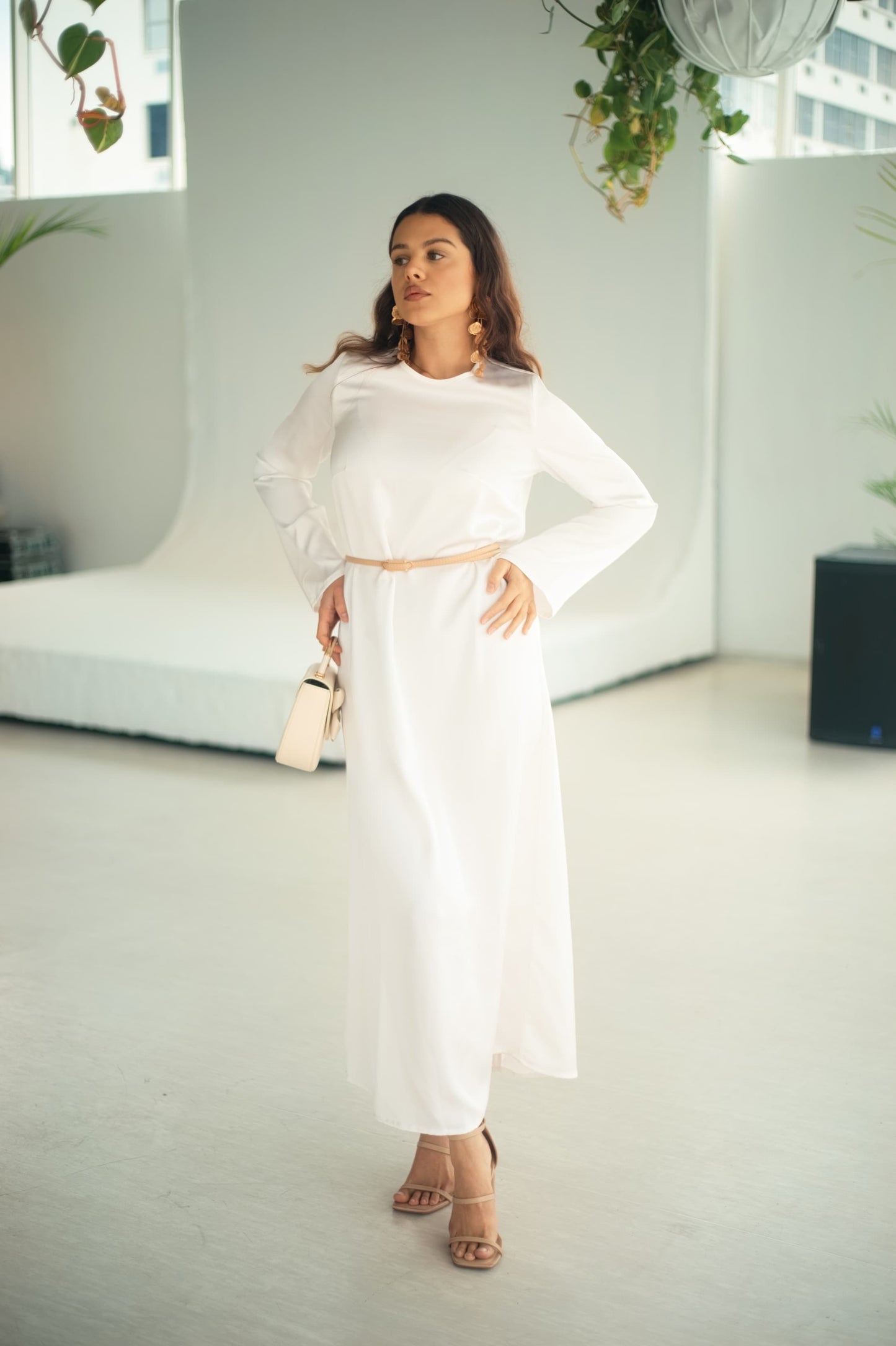 THE NIA B DRESS - MILK (BELT INCLUDED)