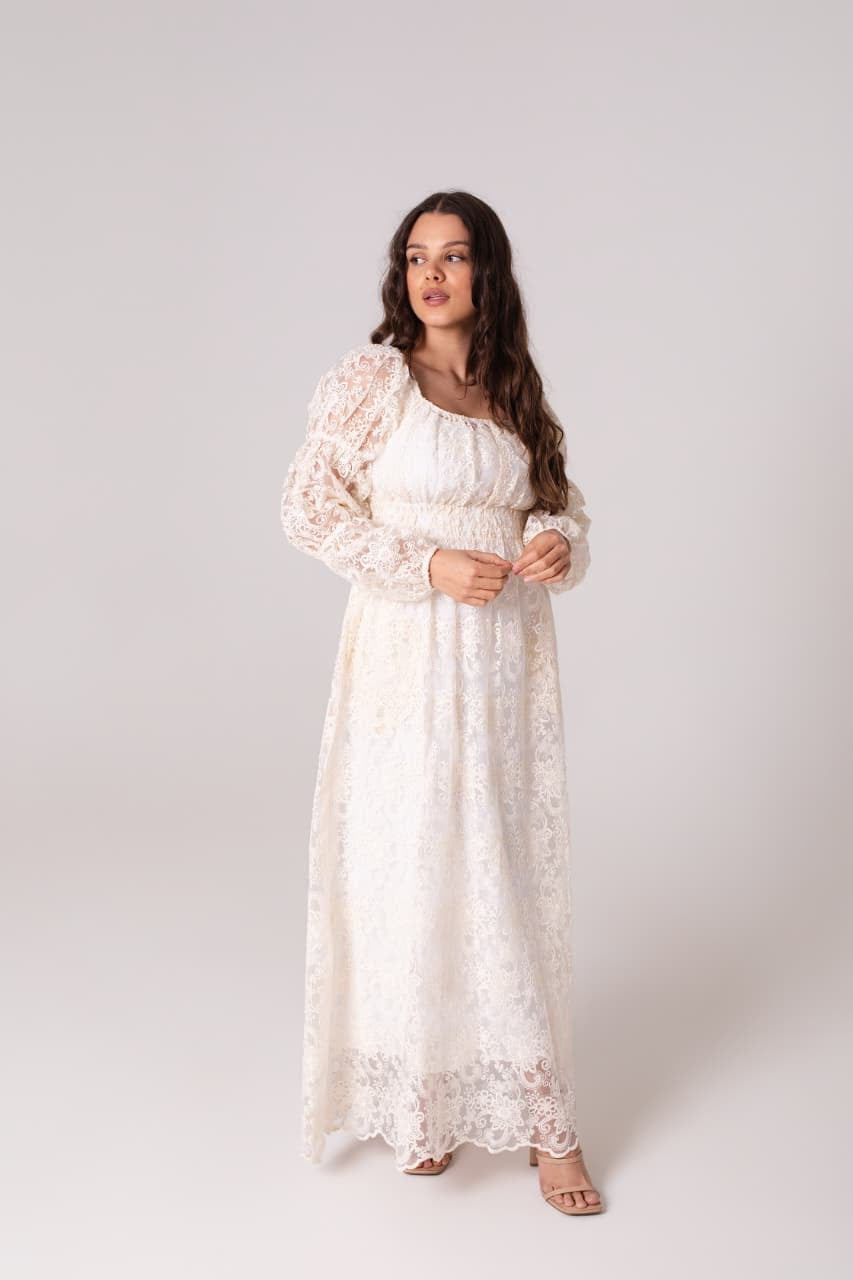 THE KHAI DRESS - CREAM LACE