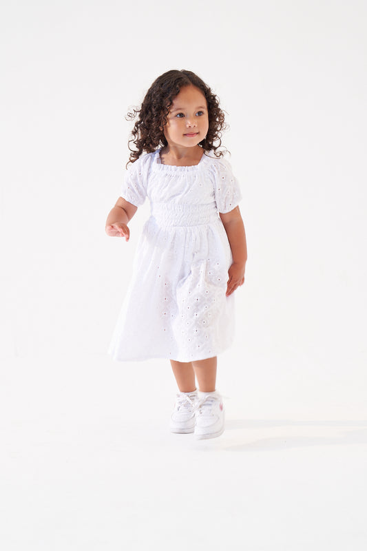 GIRLS ABBEY DRESS IN WHITE
