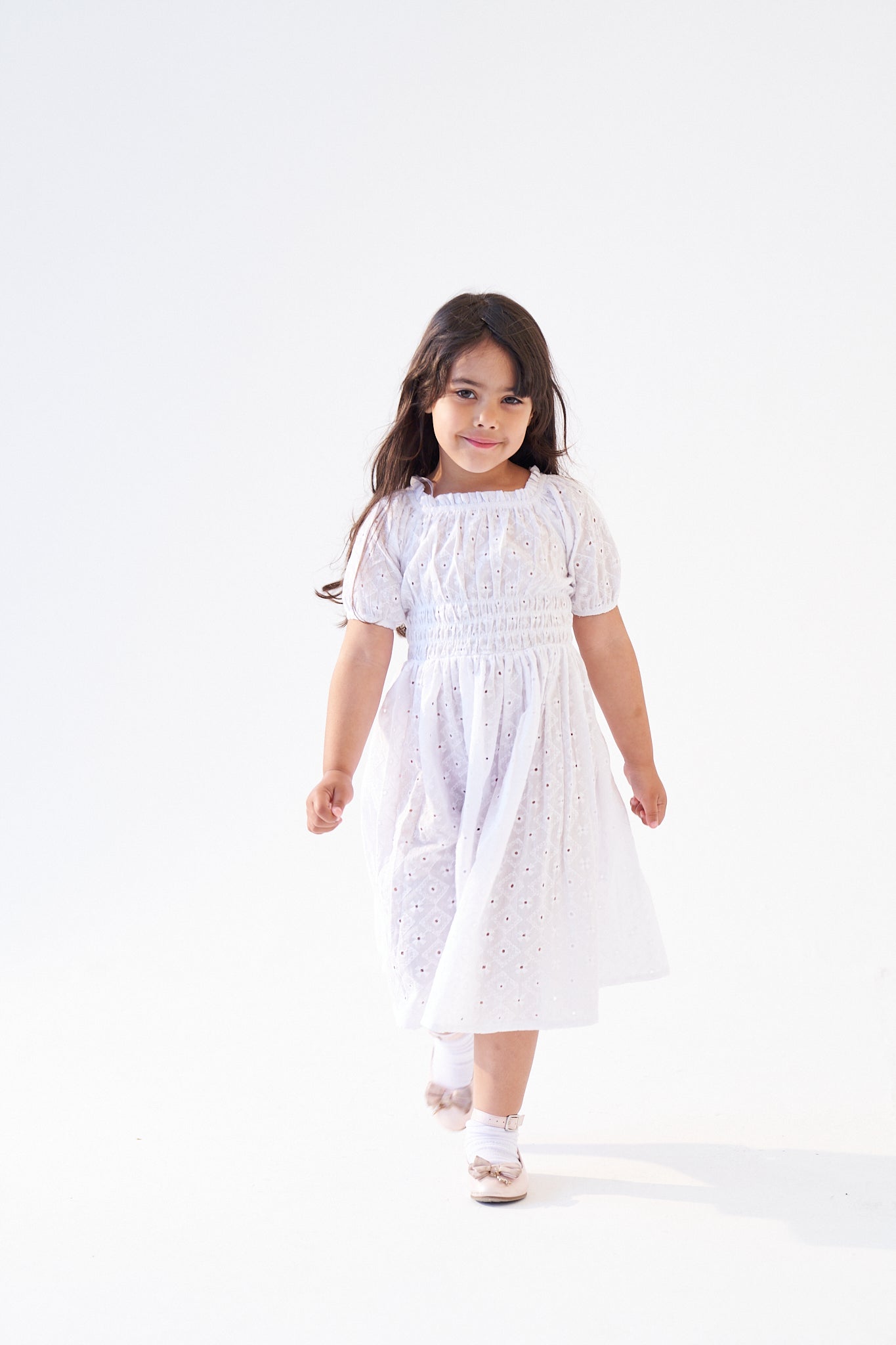 GIRLS ABBEY DRESS IN WHITE