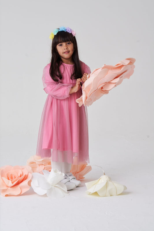 GIRLS TALIAH DRESS IN ROSE PINK