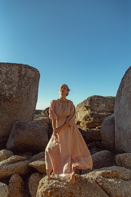 SADIE MATERNITY DRESS IN NUDE