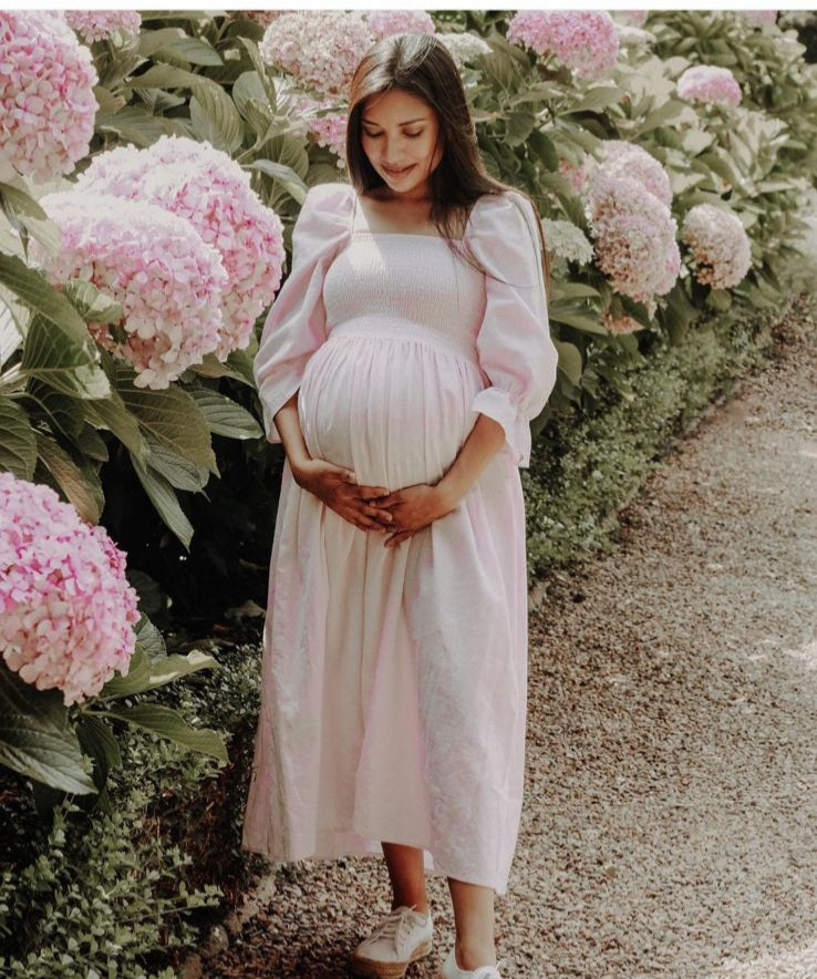TIA DRESS IN PALE PINK