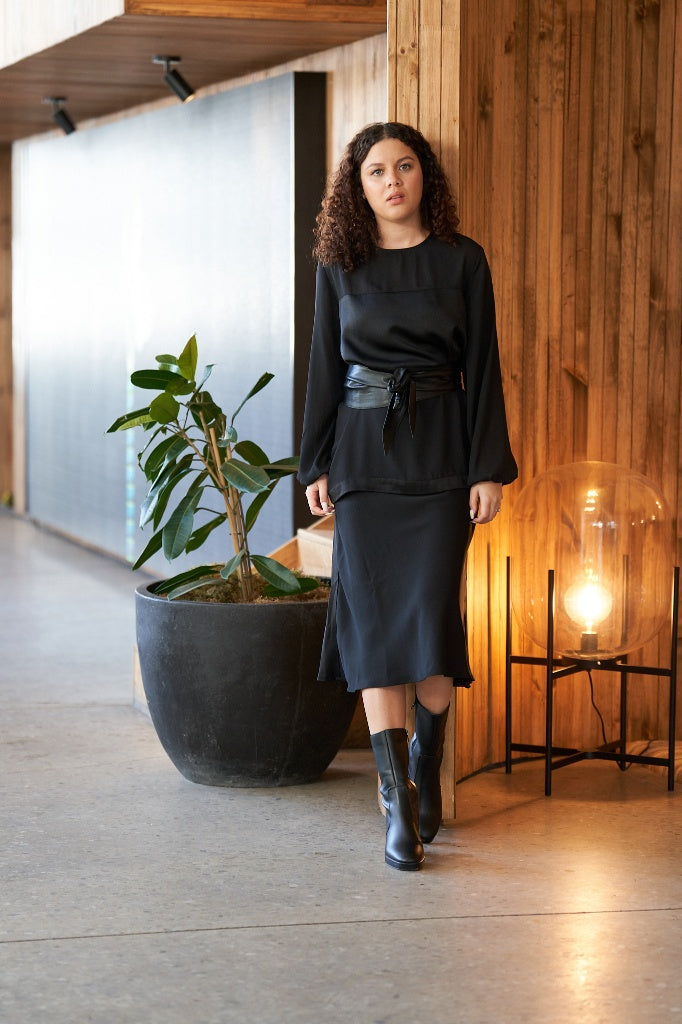 BIAS CUT SATIN SKIRT
